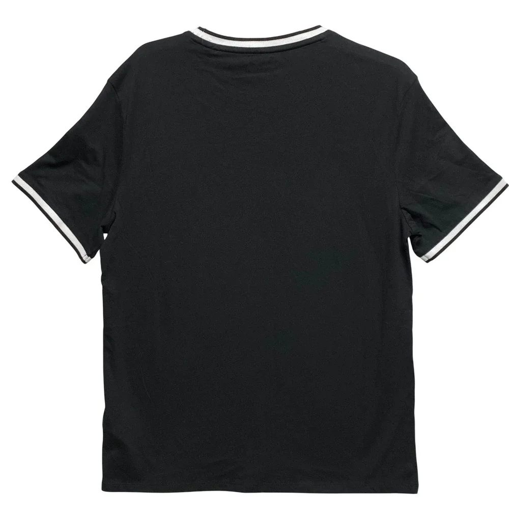Guess  Mens Black Ringer‎ T-Shirt White Logo Crew Neck Large NWT - Picture 4 of 6